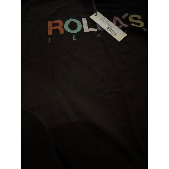 Rollas Candy Logo Tomboy Tee Black Womens Size Small New With Tag - Picture 4 of 7